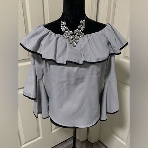 KONTROL Polyester Blouse with Bell-Type Sleeves size Medium